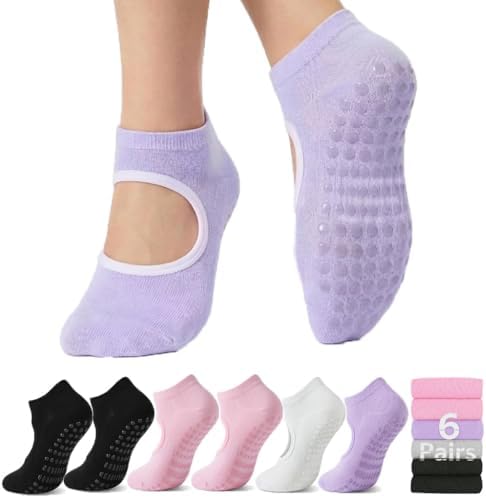 6 Pairs Pilates Socks for Women